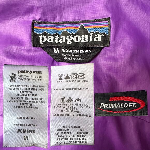 Vintage 2000 Patagonia Micro Puff Quilted Hooded Jacket Size M, Blue 83987 - Picture 14 of 14